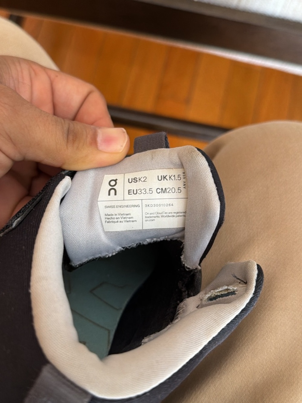 On Running Kids' Black and Gray Slip-On Sneakers